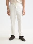 Warren  Cotton Linen Twill Jogger - Off White