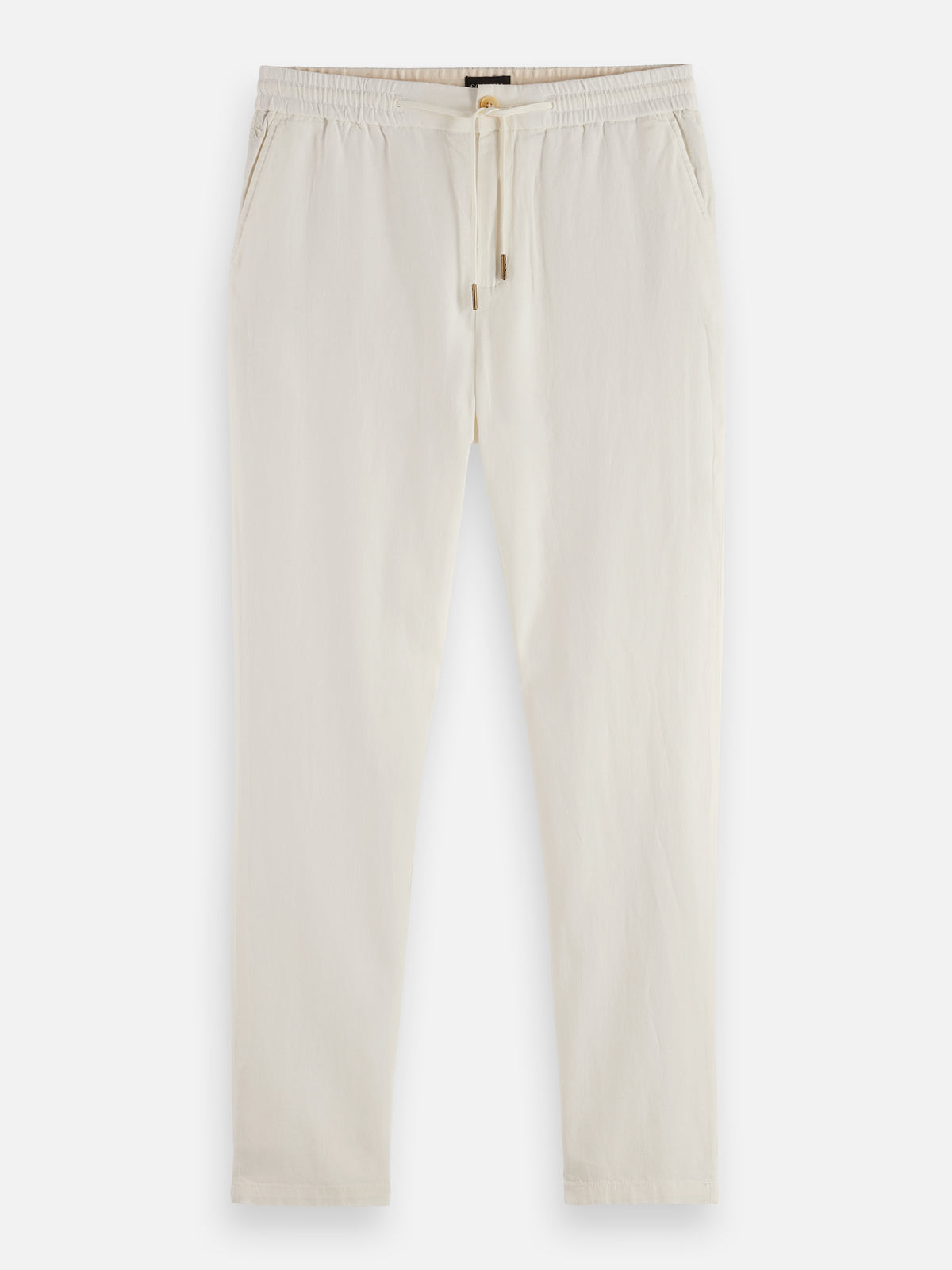 Warren  Cotton Linen Twill Jogger - Off White-4