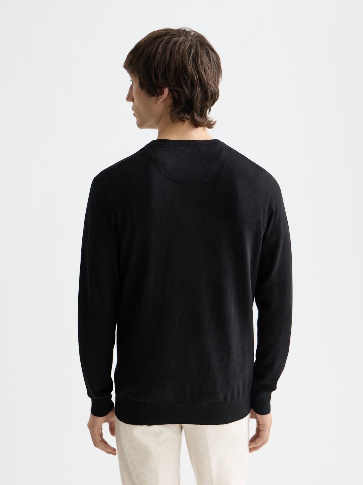 Viscose Pullover Crewneck - Black-4