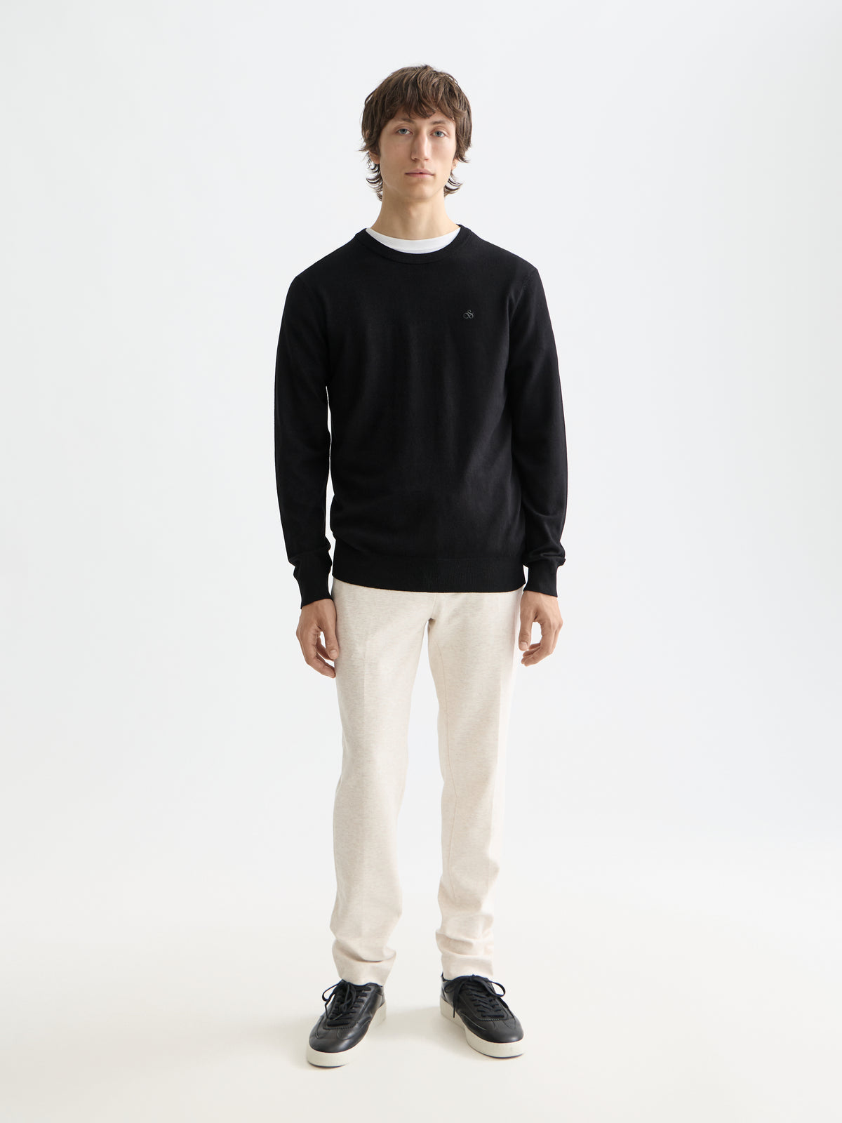 Viscose Pullover Crewneck - Black-2