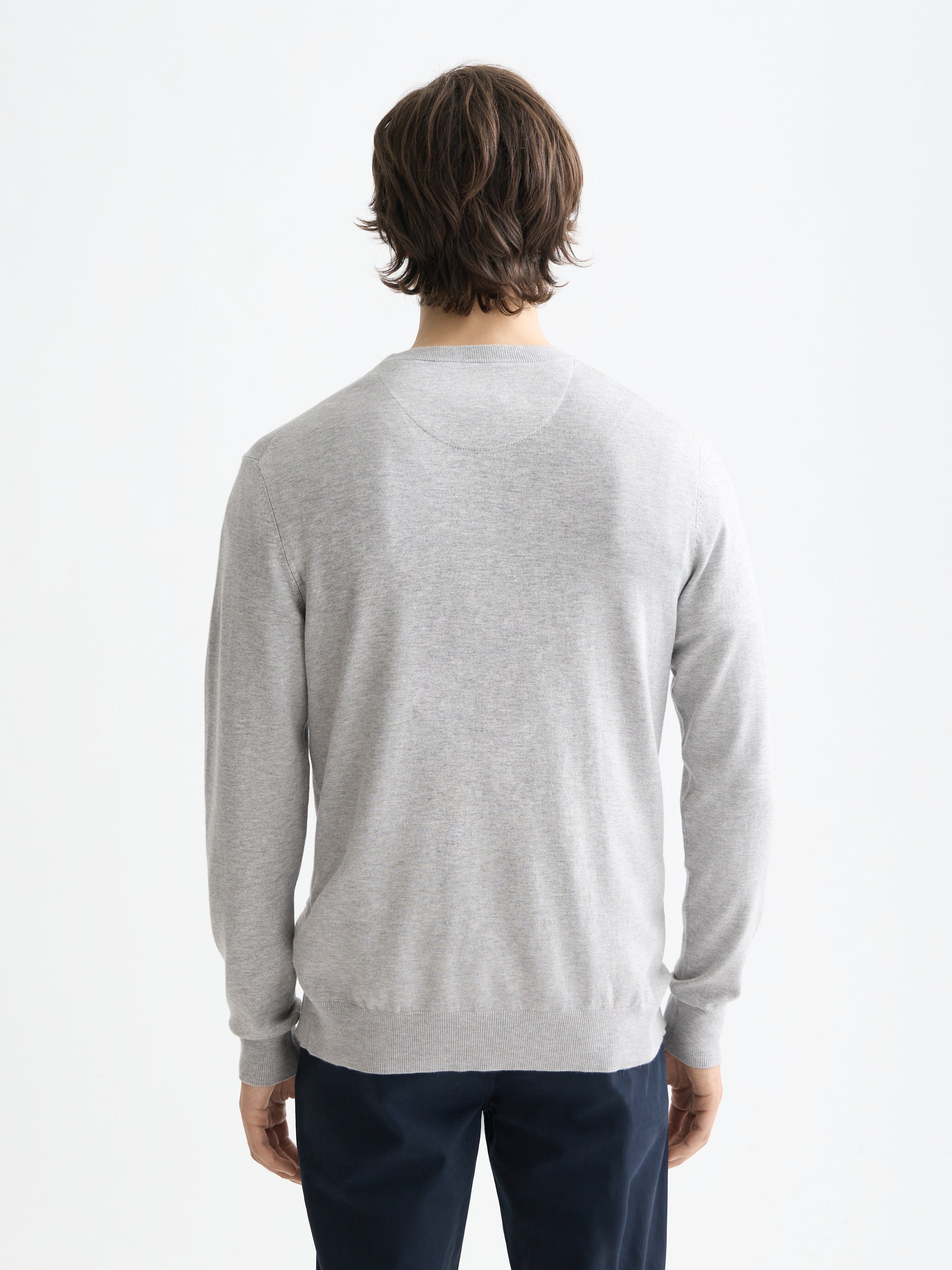 Pull ras du cou en viscose - Gris