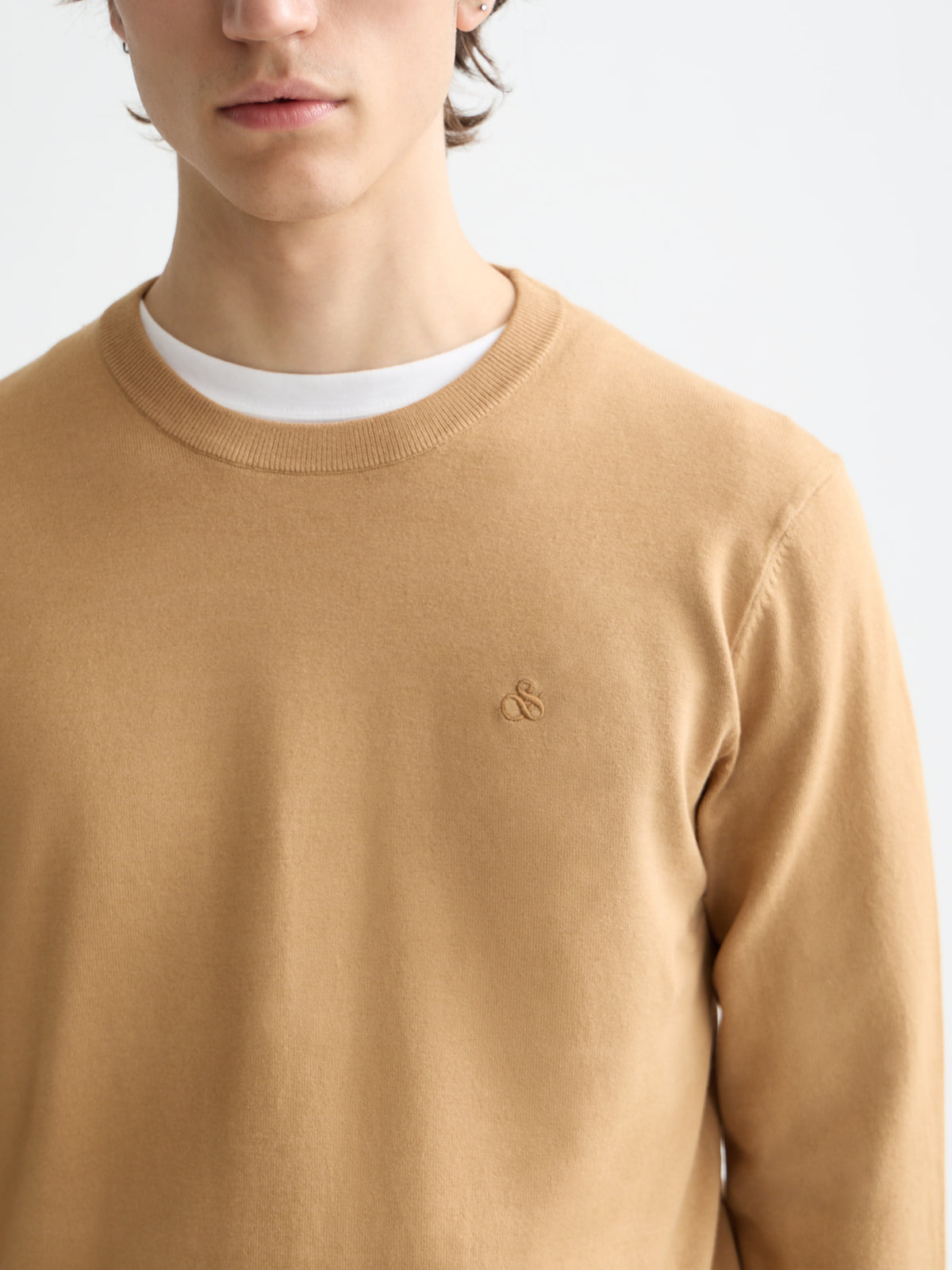 Viscose Pullover Crewneck - Light Camel-3