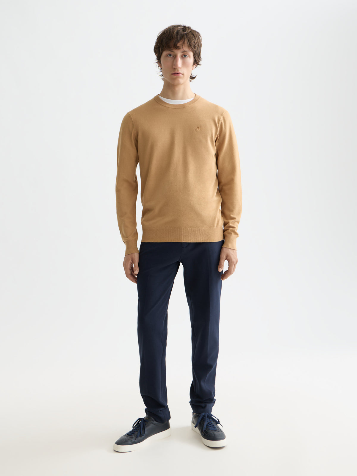 Viscose Pullover Crewneck - Light Camel-2