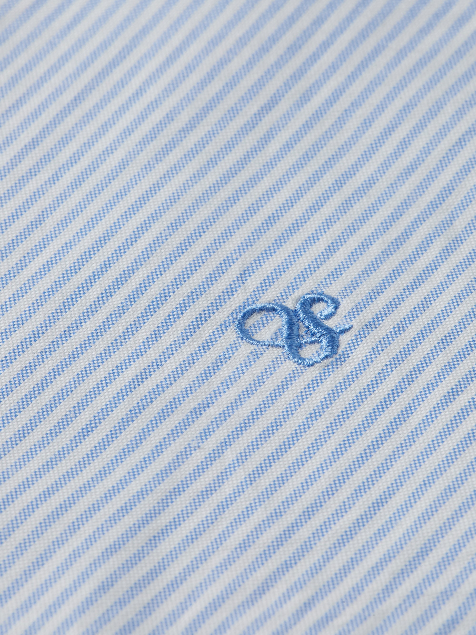 Core Oxford Solid Shirt - Blue Stripe