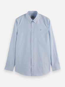 Core Oxford Solid Shirt - Blue Stripe