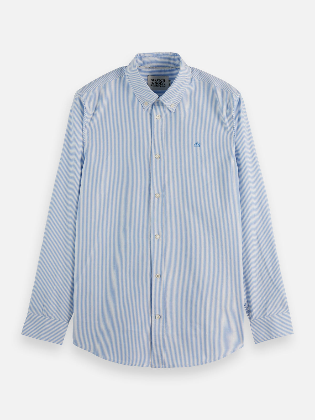 Core Oxford Solid Shirt - Blue Stripe-4
