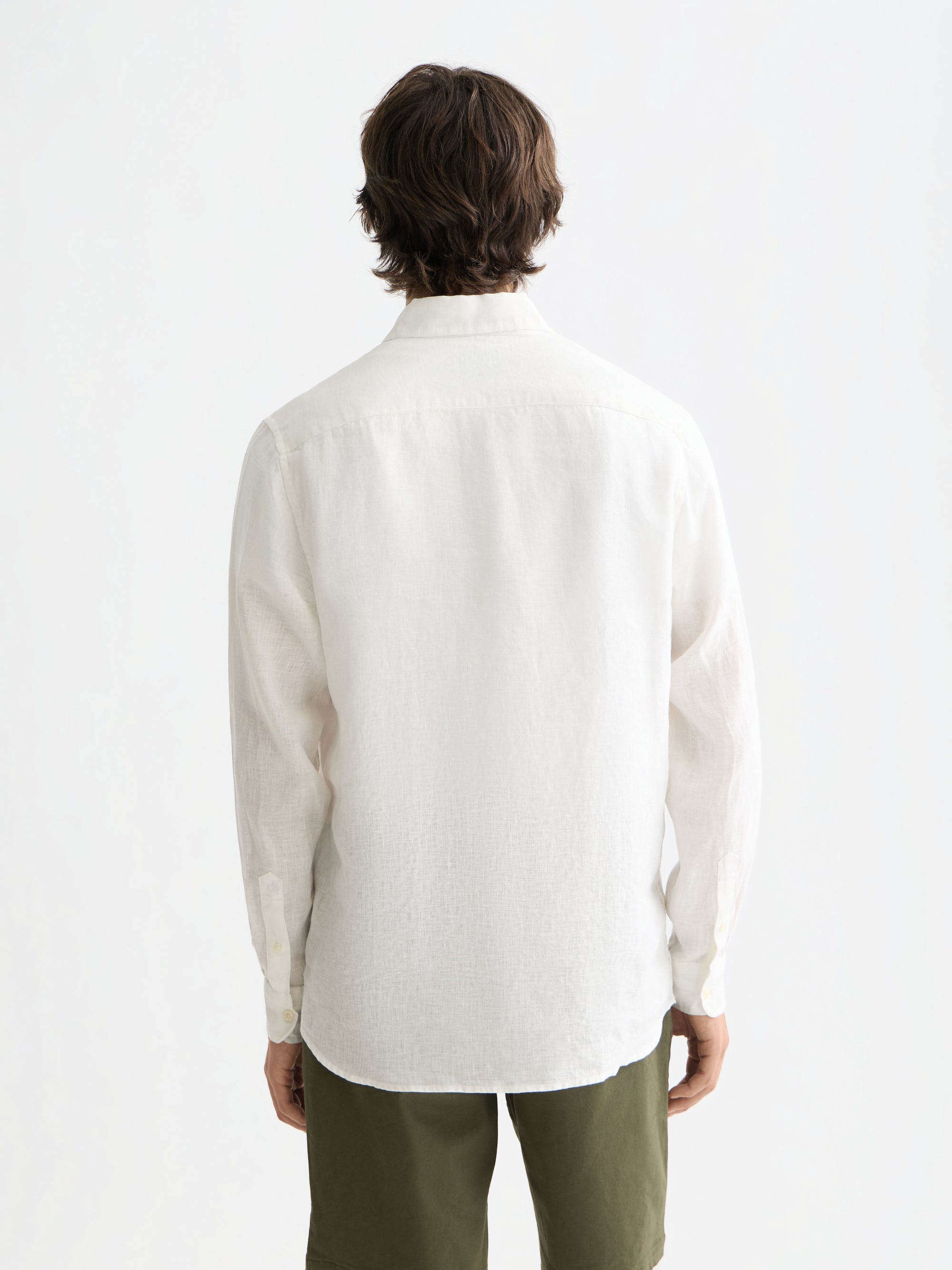 Core Linen Shirt Long Sleeve Button Down - Off White