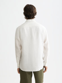 Core Linen Shirt Long Sleeve Button Down - Off White