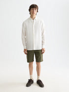 Core Linen Shirt Long Sleeve Button Down - Off White