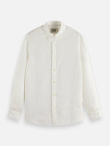Core Linen Shirt Long Sleeve Button Down - Off White