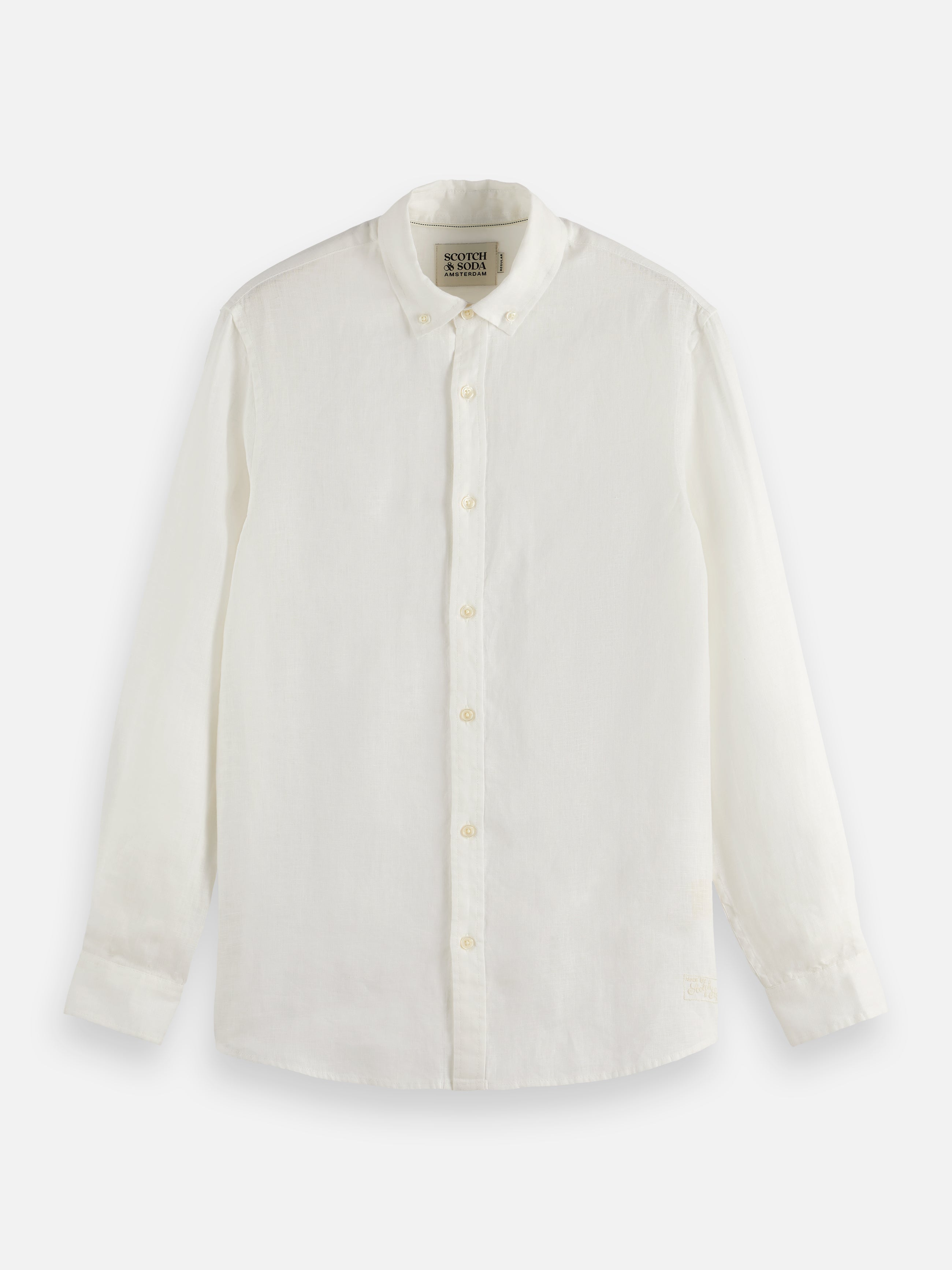 Core Linen Shirt Long Sleeve Button Down - Off White