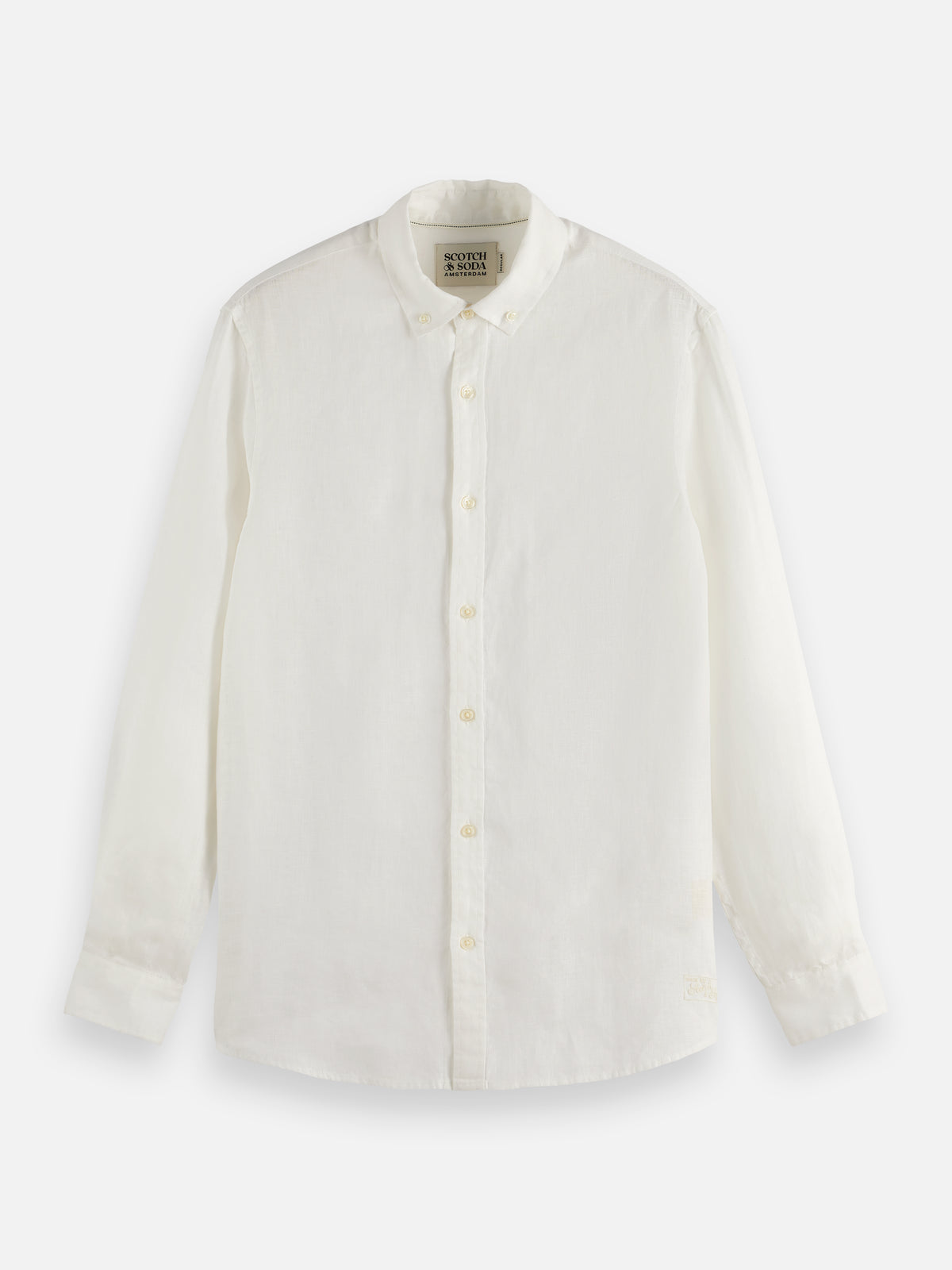Core Linen Shirt Long Sleeve Button Down - Off White-4