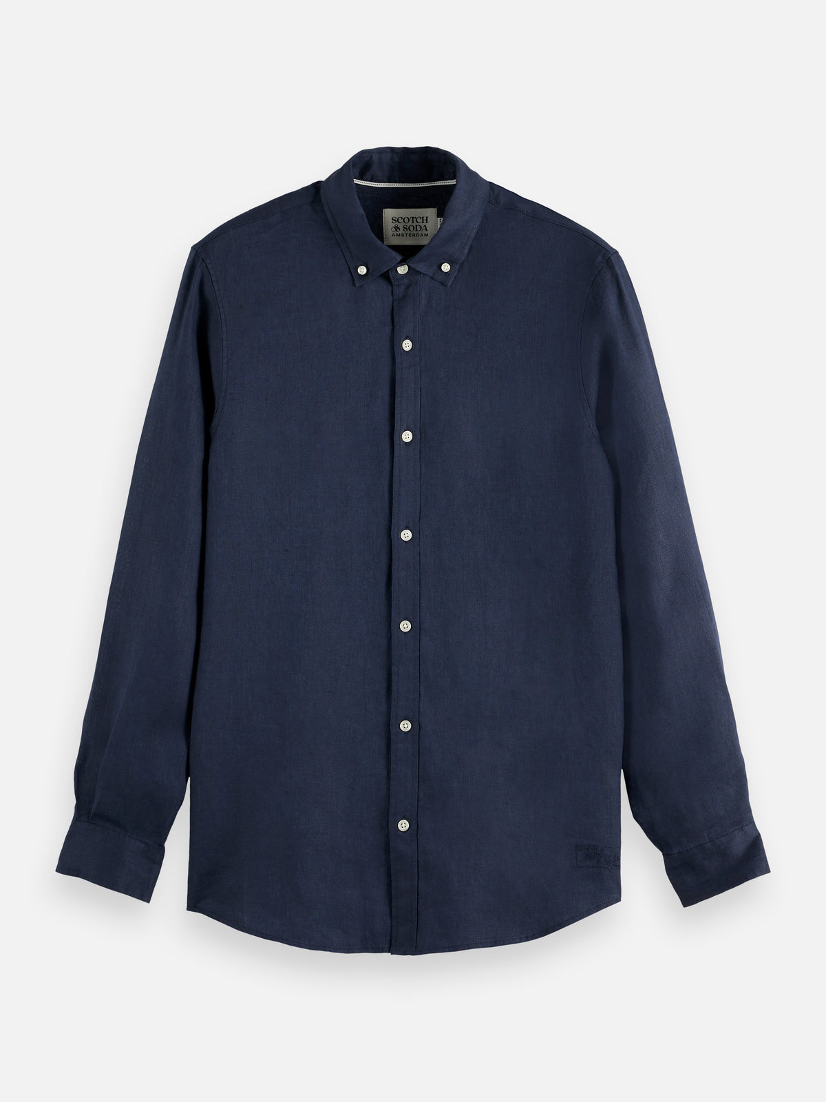 Core Linen Shirt Long Sleeve Button Down - Night-4