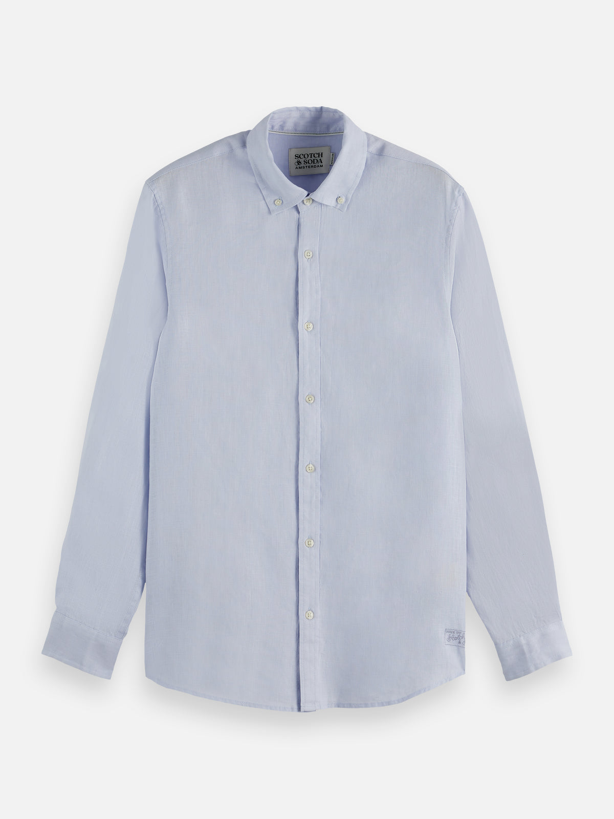 Chemise Core Linen à boutons - Bleu-4