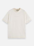 T-shirt à logo sur la poitrine - Blanc cassé