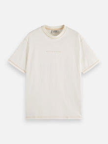 T-shirt à logo sur la poitrine - Blanc cassé
