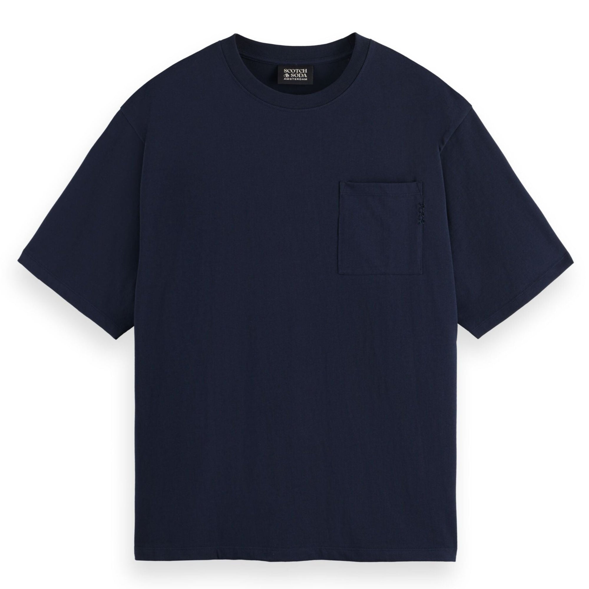3 Crosses Loose Fit Pocket T-Shirt - Blue