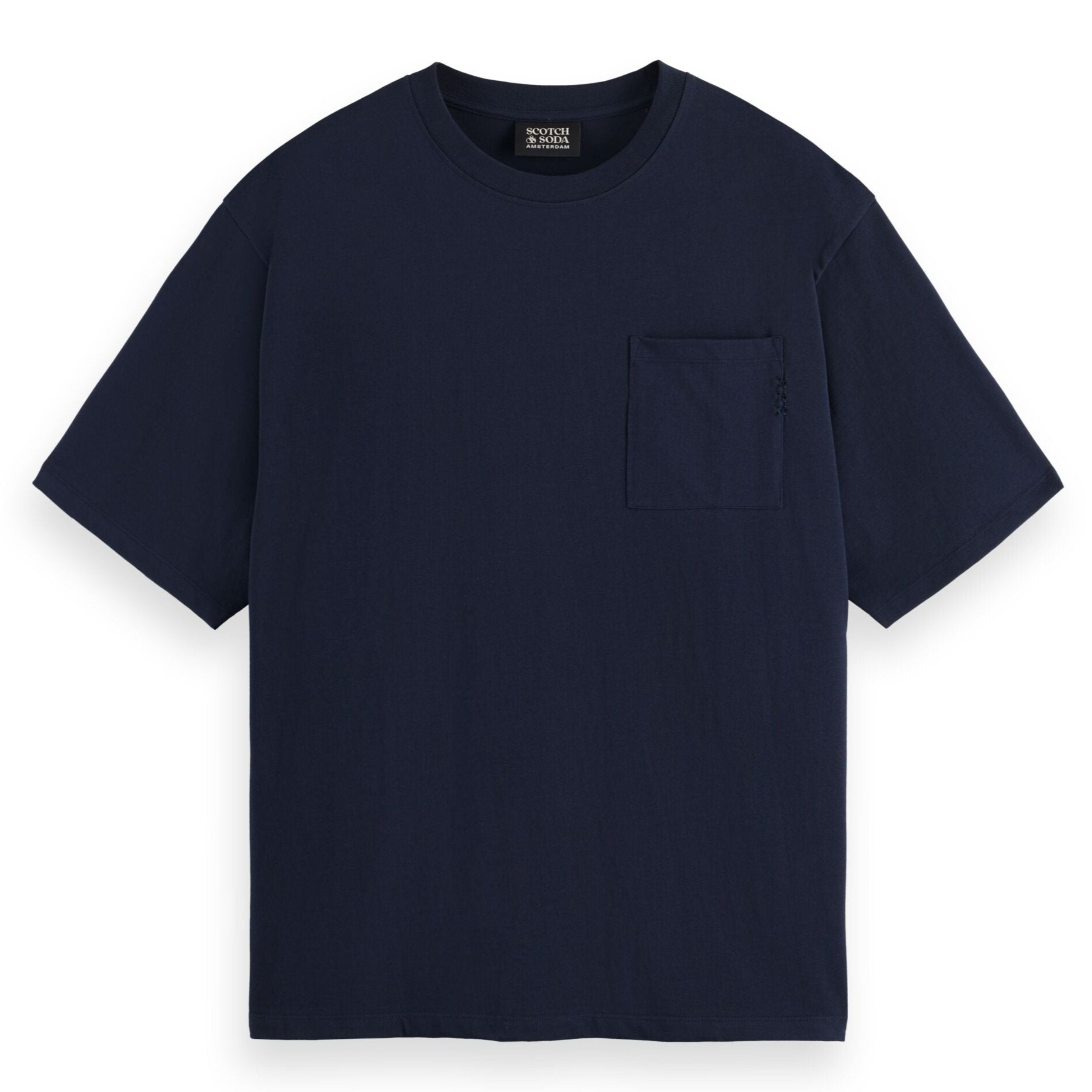 3 Crosses Loose Fit Pocket T-Shirt - Blue
