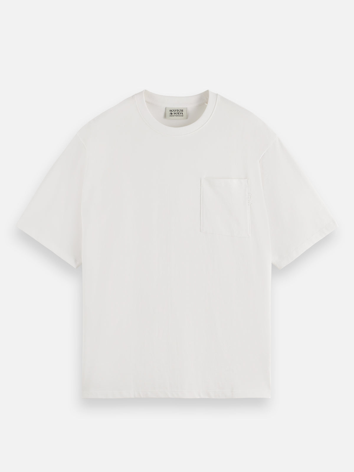 3 Crosses Loose Fit Pocket T-Shirt - White-4