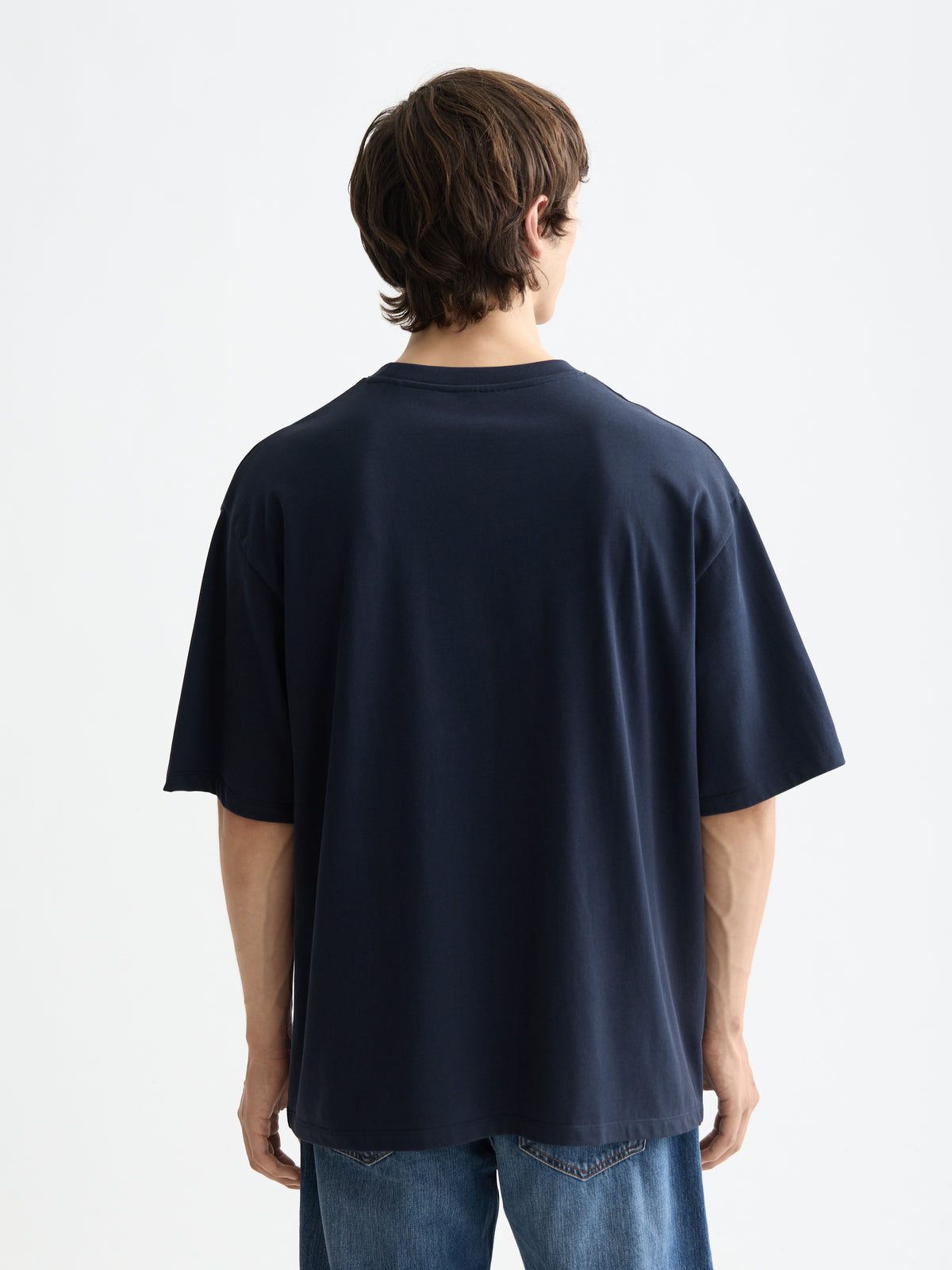 T-shirt à poche et coupe ample 3 croix - Bleu-3