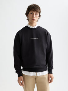 Sweat-shirt noir avec logo sur la poitrine