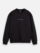 Sweat-shirt noir avec logo sur la poitrine