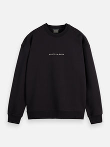 Sweat-shirt noir avec logo sur la poitrine