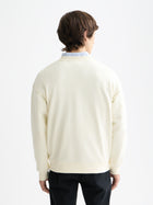 Sweat-shirt blanc avec logo sur la poitrine