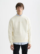 Sweat-shirt blanc avec logo sur la poitrine