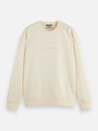 Sweat-shirt blanc avec logo sur la poitrine