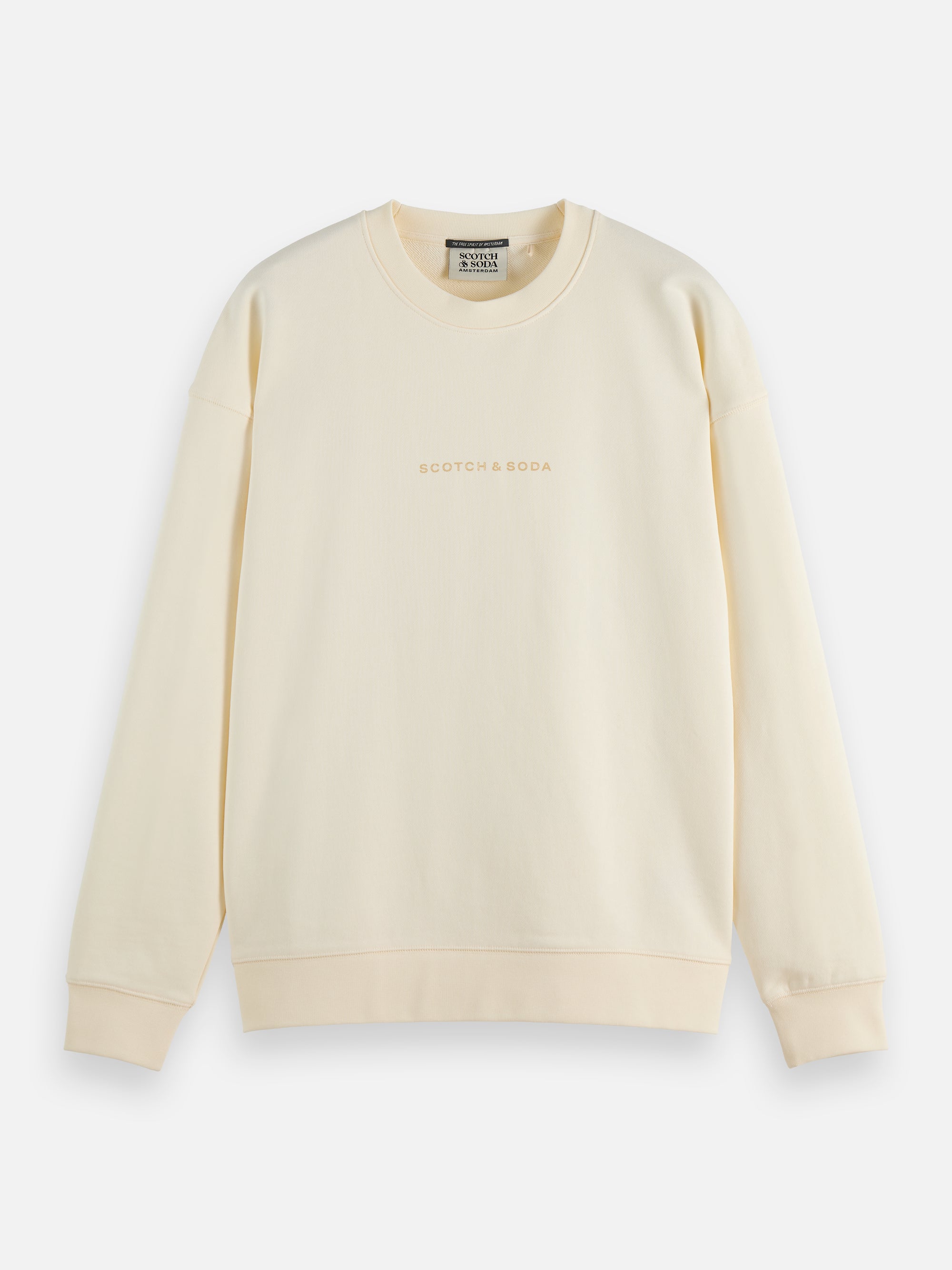 Sweat-shirt blanc avec logo sur la poitrine