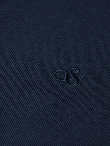 Polo piqué à logo - Bleu