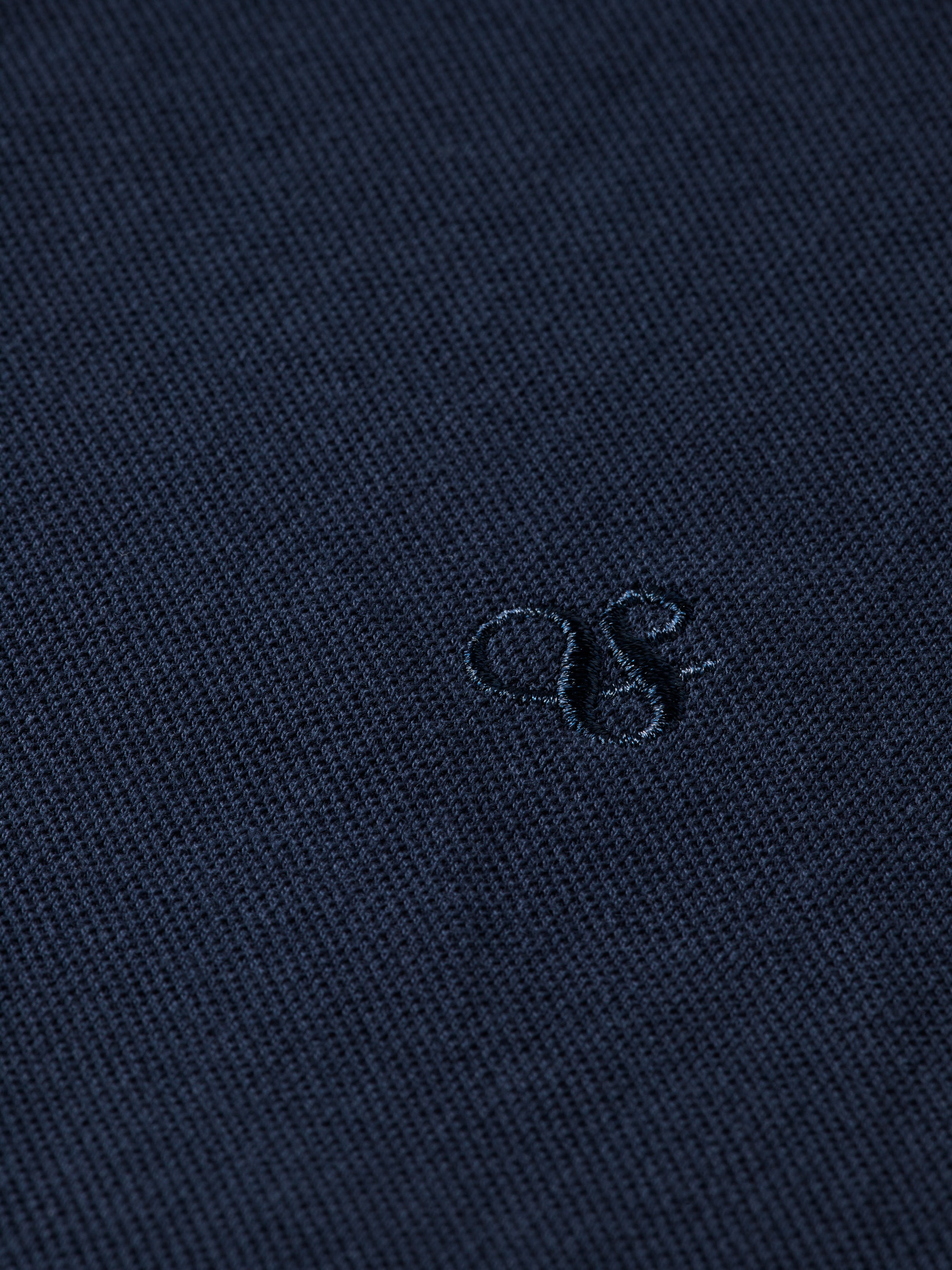 Polo piqué à logo - Bleu