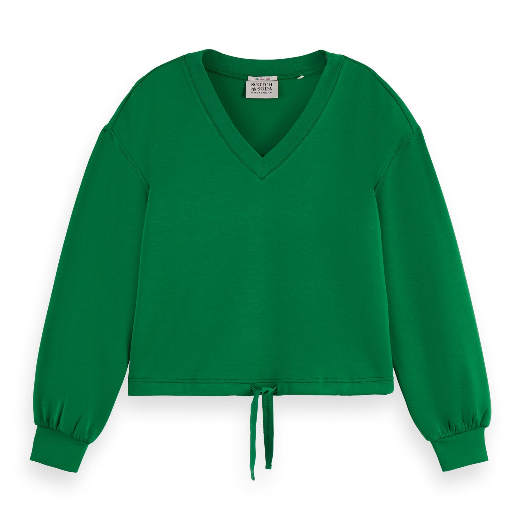 Bright Green V-Neck Modal Sweatshirt