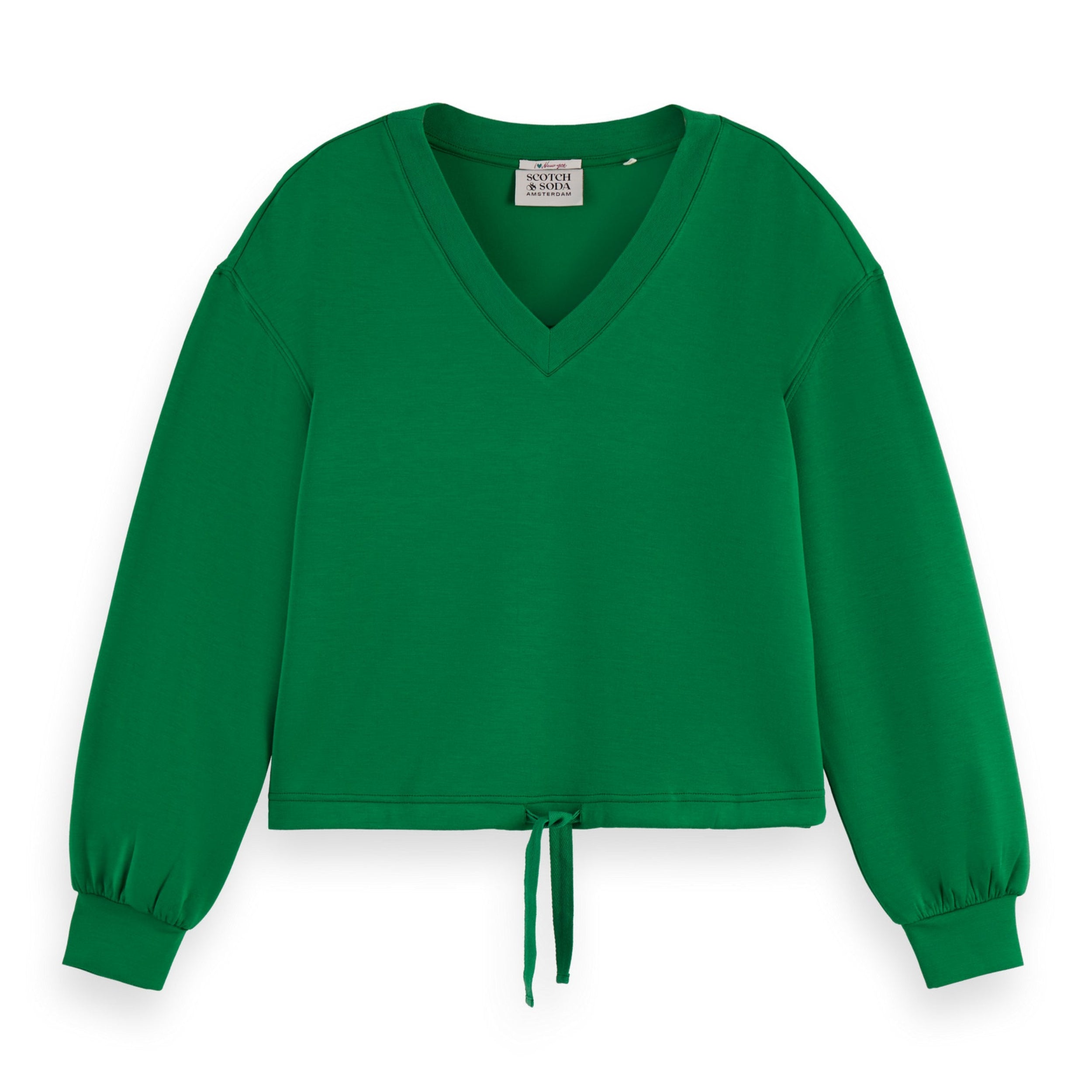 Bright Green V-Neck Modal Sweatshirt
