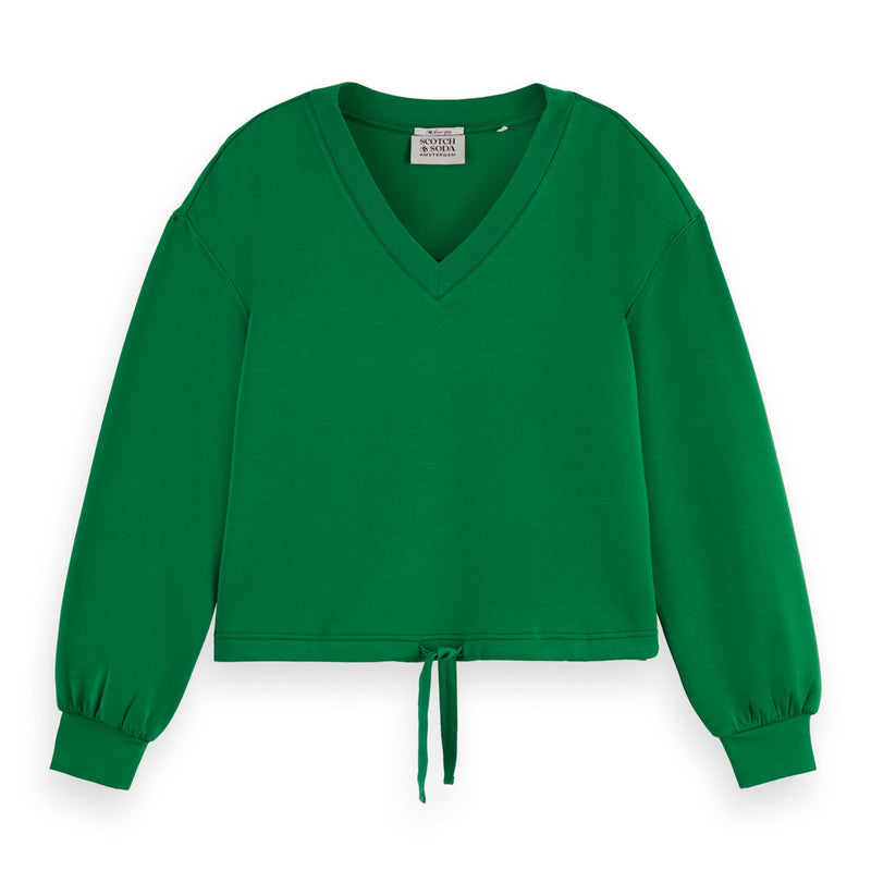 Bright Green V-Neck Modal Sweatshirt