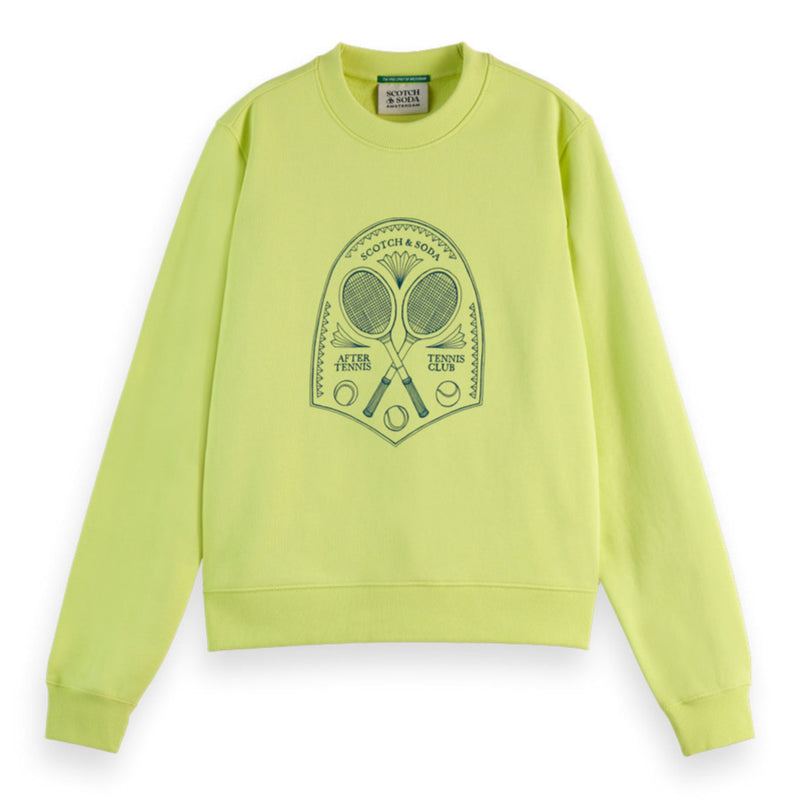 Tennis Ball Yellow Chest Artwork Regular Sweatshirt
