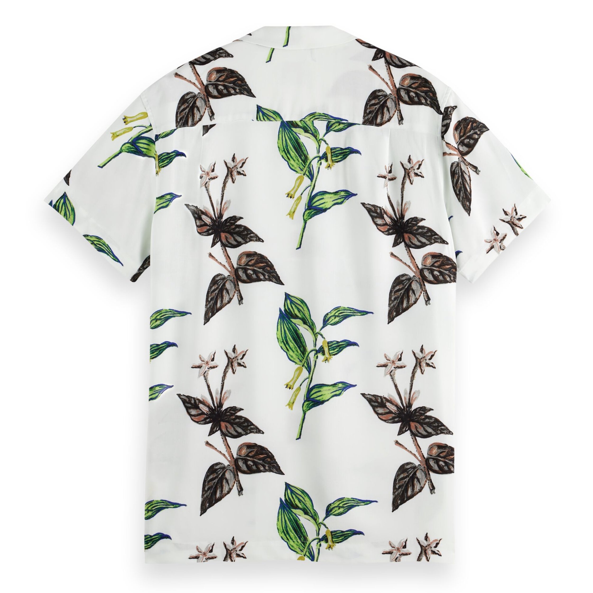 Leafs White AOP Regular Fit Short Sleeve Aop Viscose Shirt