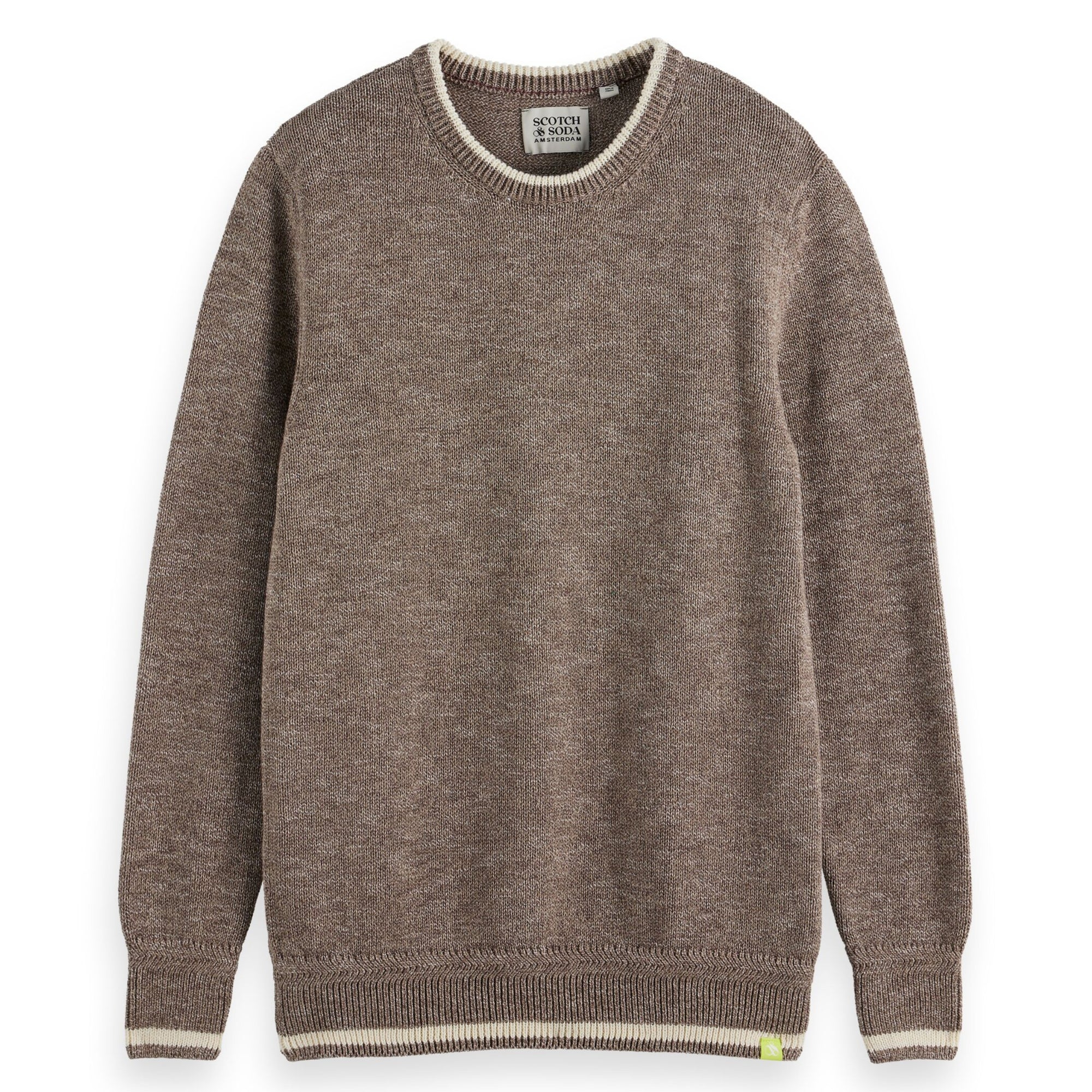 Golden Brown Melange Regular Fit Crewneck