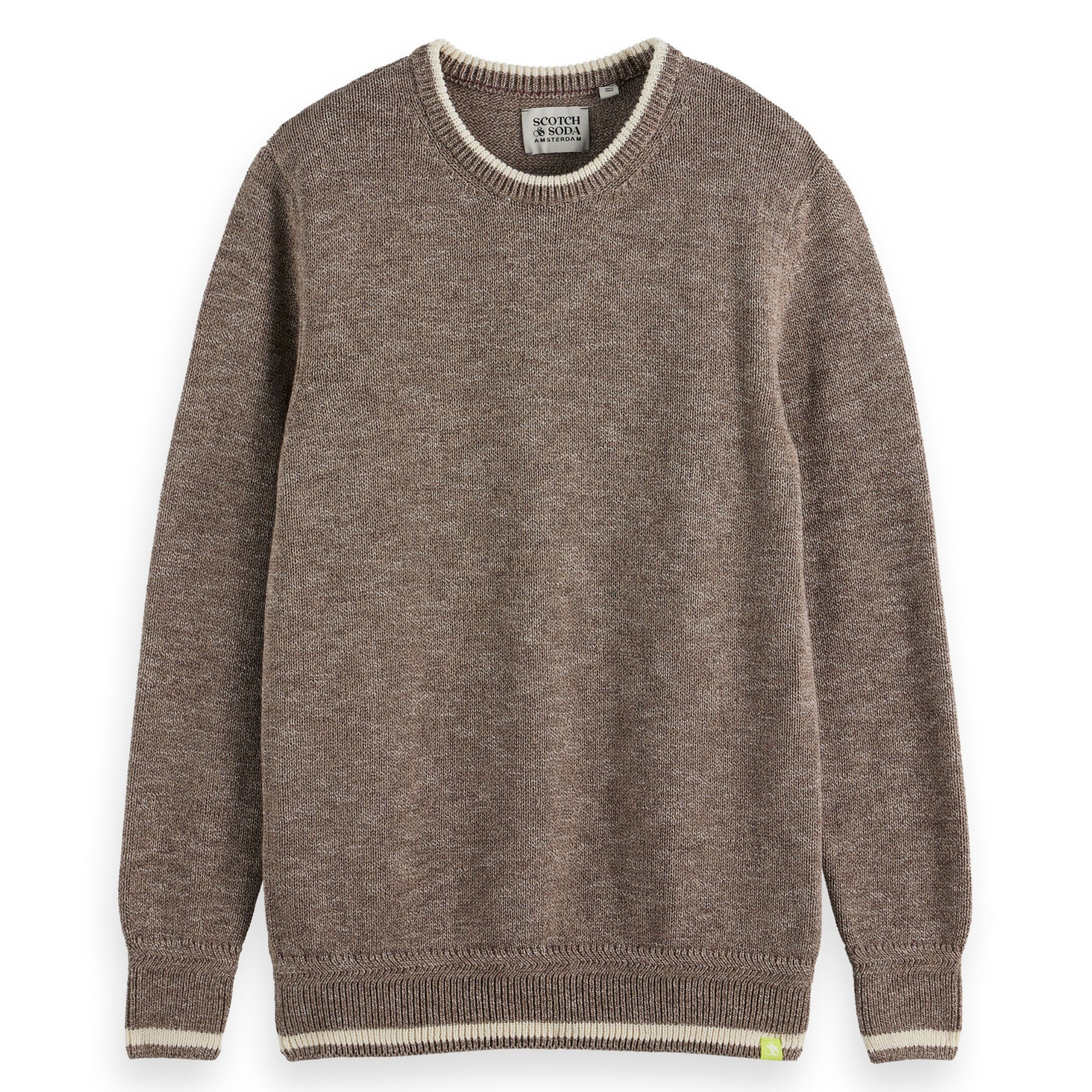 Golden Brown Melange Regular Fit Crewneck