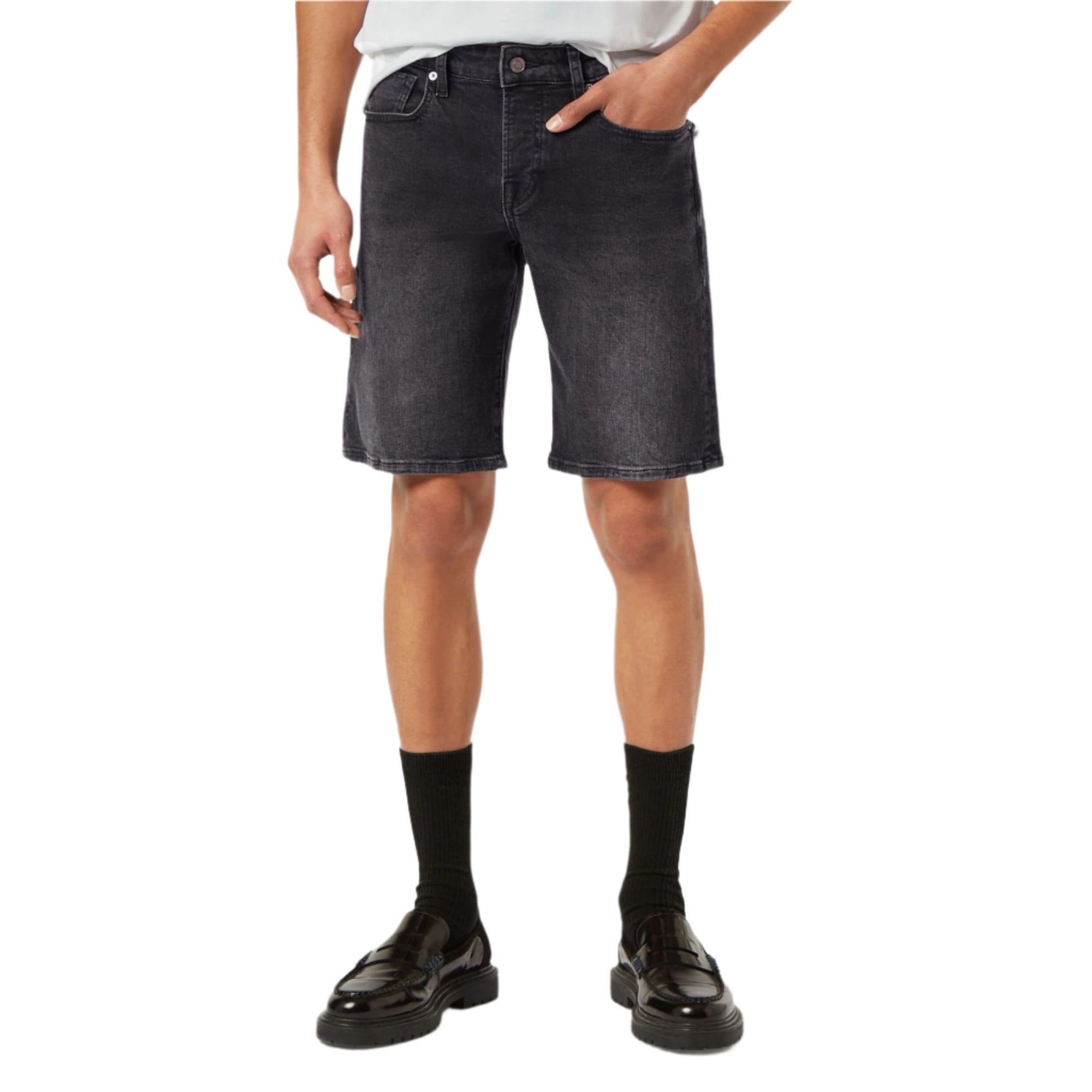 Black Ralston Slim Fit Denim Short