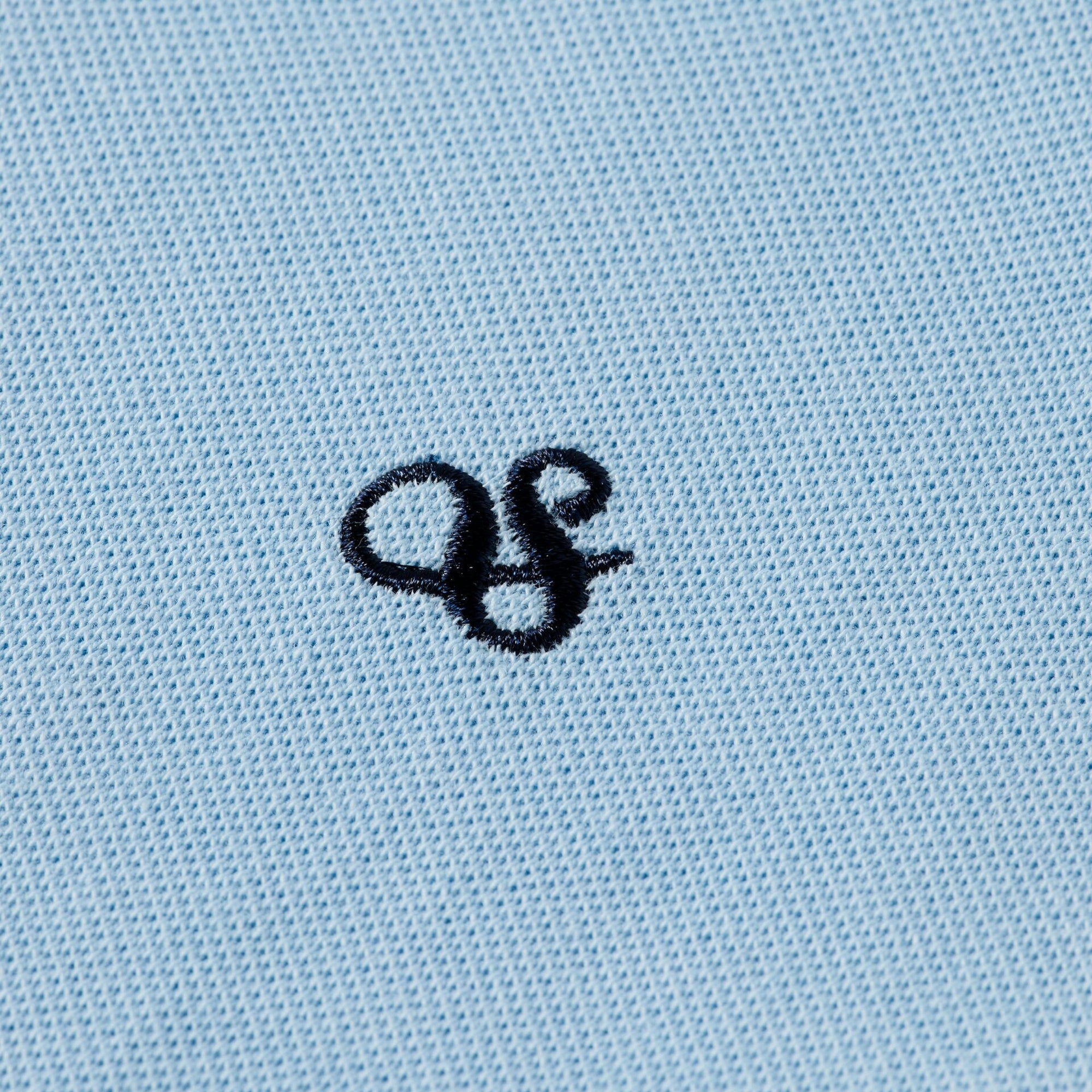 Spring Blue Logo Pique Polo