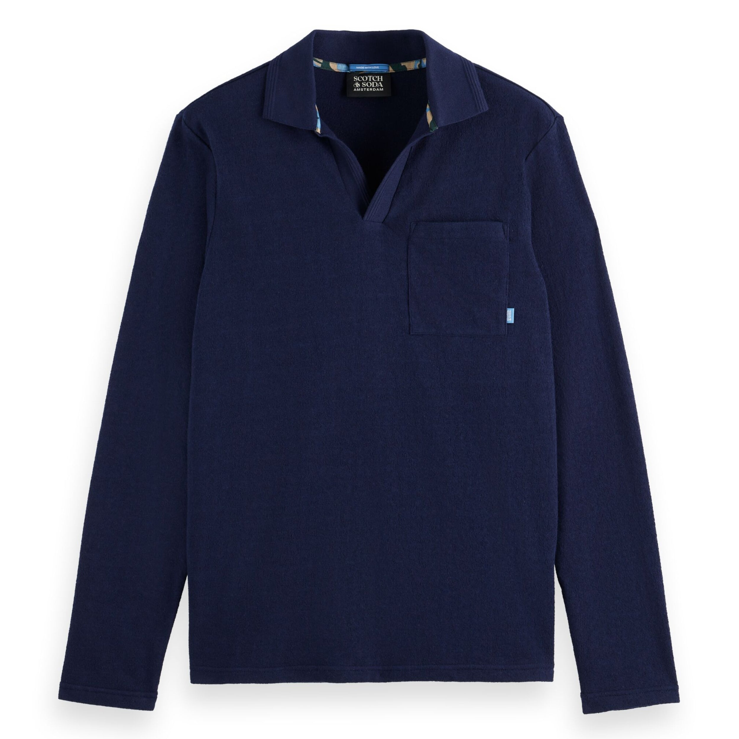 Chest Pocket Relaxed Fit Long Sleeve Polo