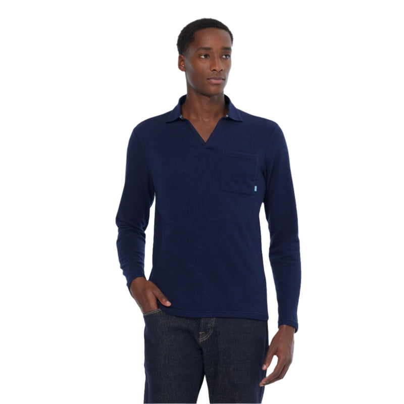 Chest Pocket Relaxed Fit Long Sleeve Polo