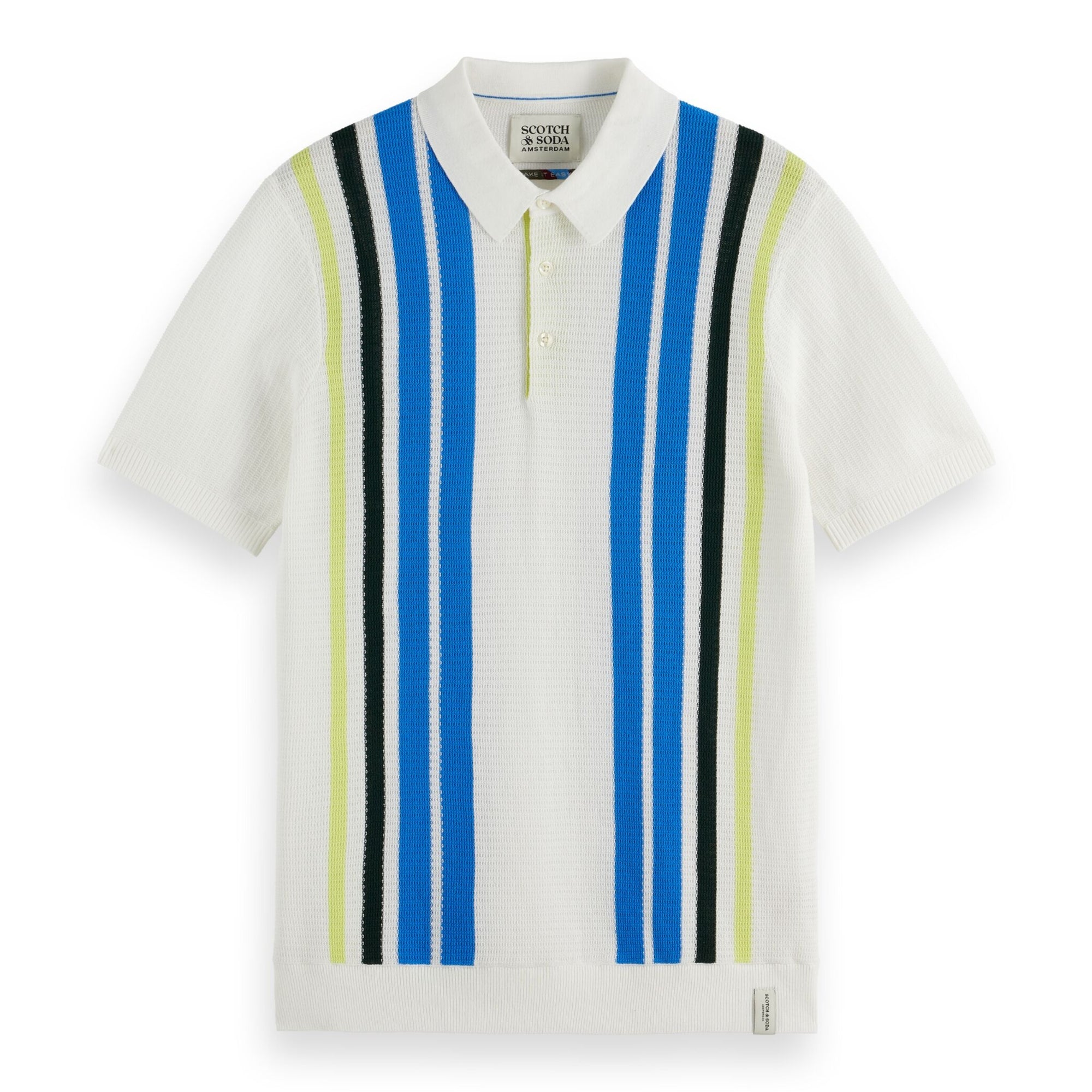 Swan Structured Knitted Striped Polo