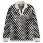 Imagine Stripe White Textured Jacquard Sweater