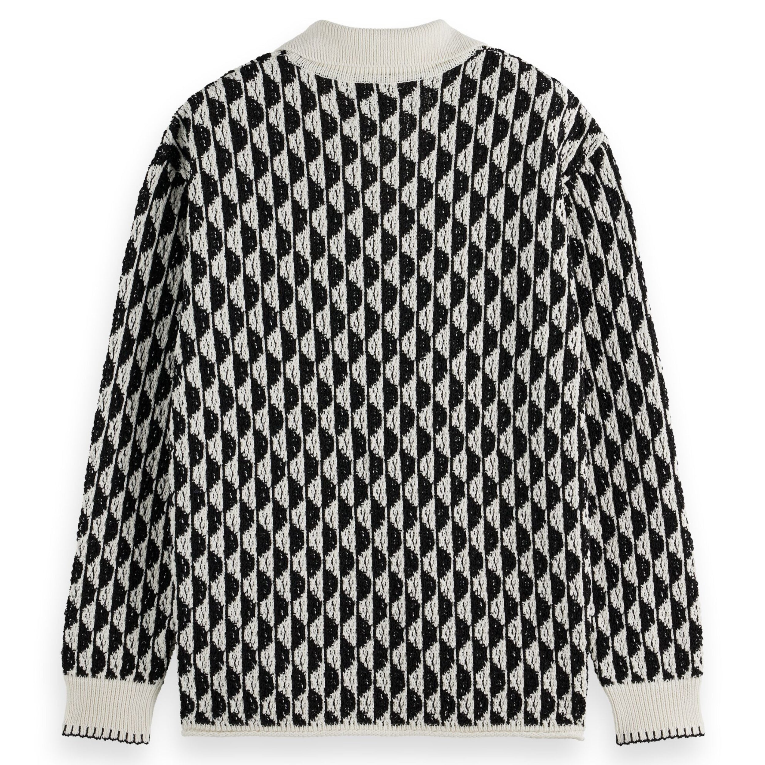 Imagine Stripe White Textured Jacquard Sweater