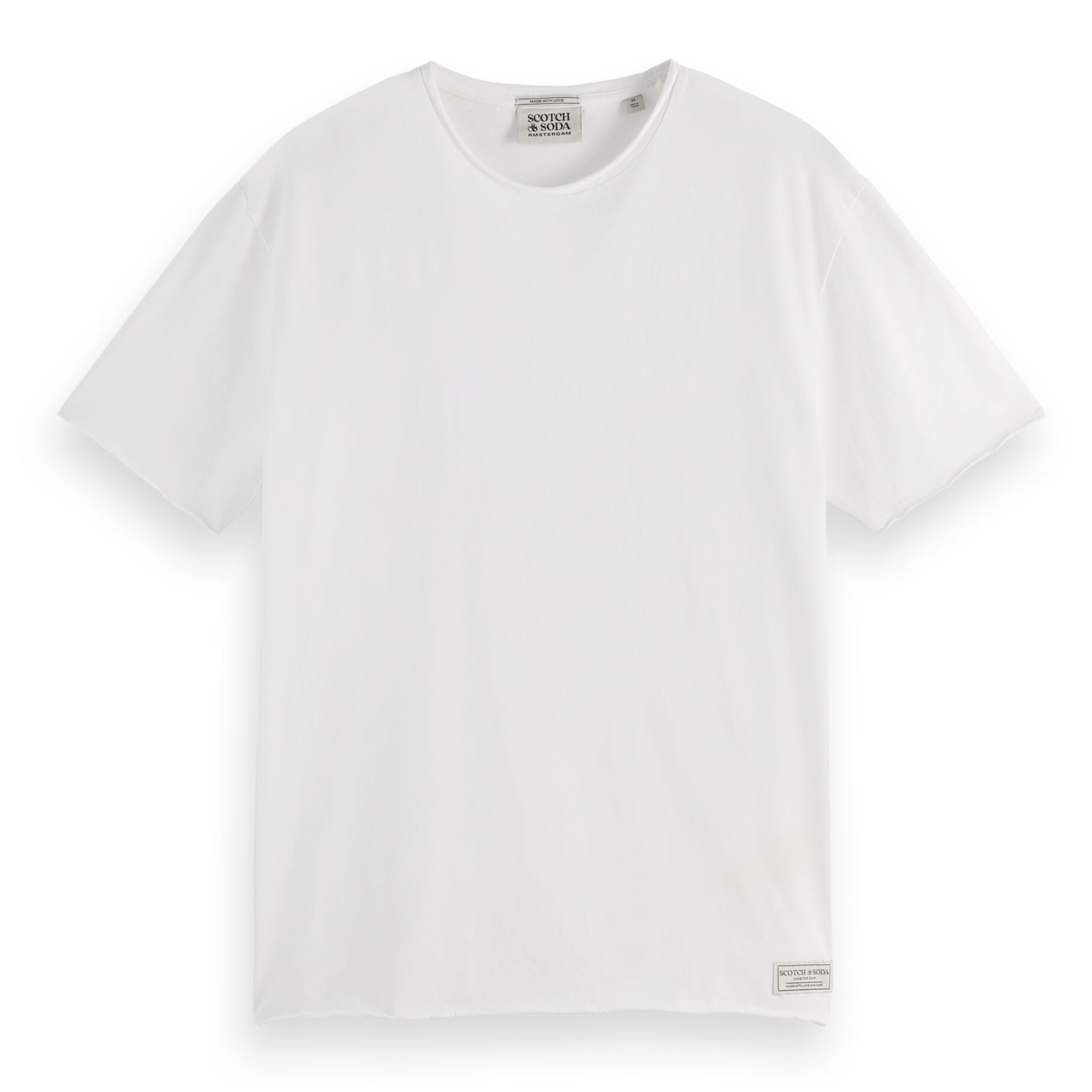 White Raw Edge Relaxed Fit T-Shirt