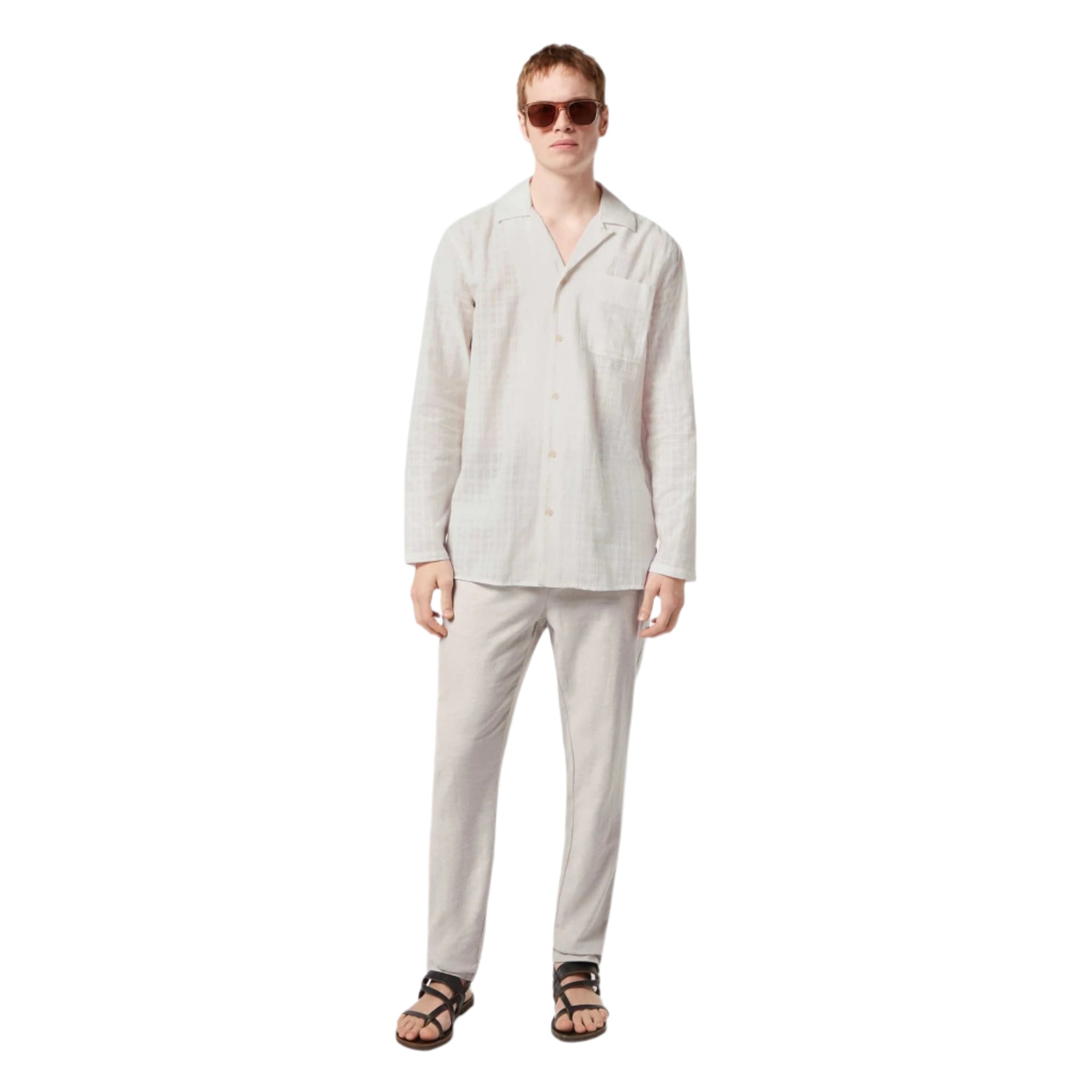 Gray Warren Cotton-Linen Twill Jogger