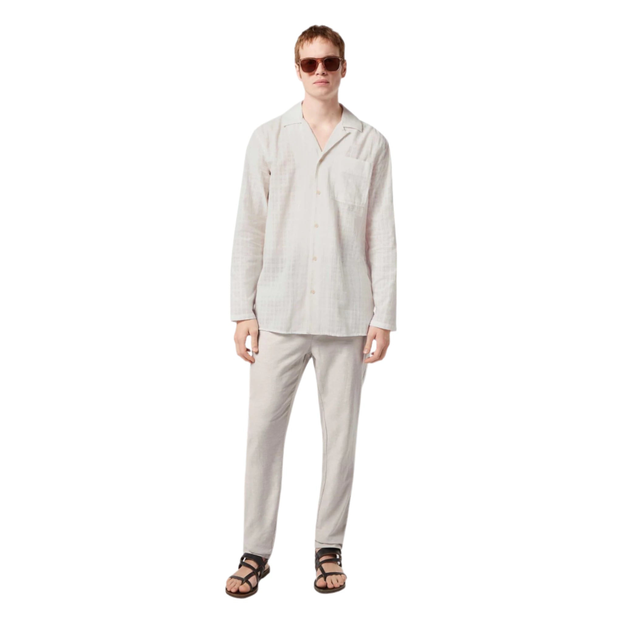 Gray Warren Cotton-Linen Twill Jogger